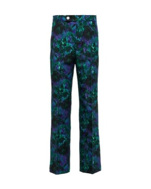 Plan C Blue Floral Print Casual Pants