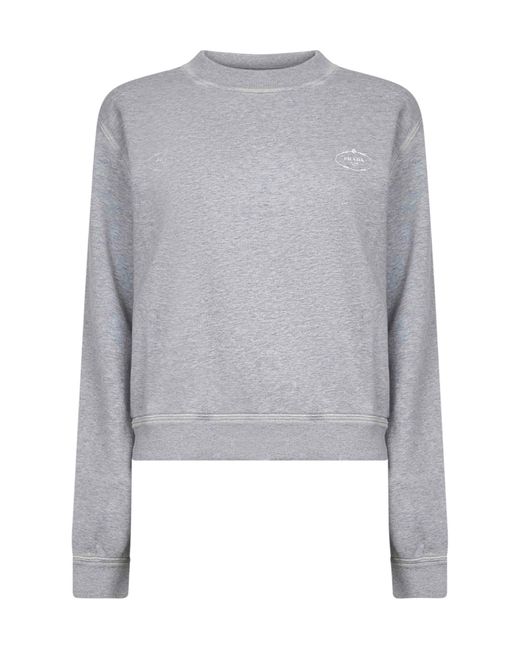 Prada Gray Long-Sleeved Crewneck Sweatshirt