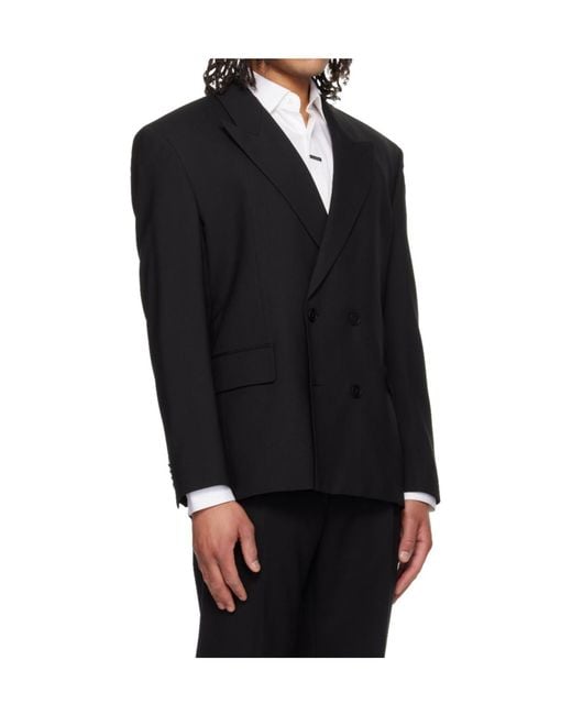 Boss Black Double-Breasted Suit Jacket for men
