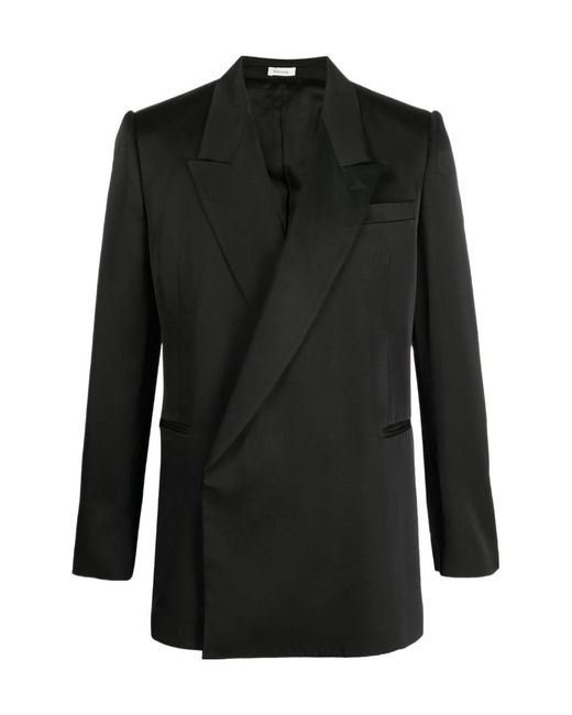 McQueen Black Double Breasted Tailored Blazer for men