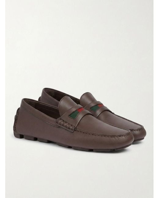 Gucci Brown Driver With Web Detail for men