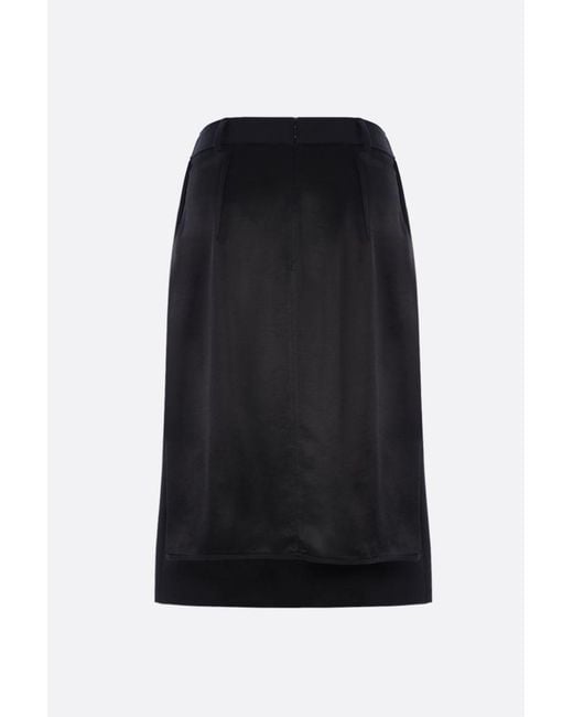 Balenciaga Black Panelled Midi Skirt