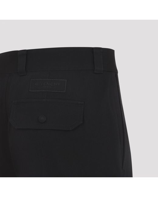 Givenchy Black Pressed-Crease Trousers for men
