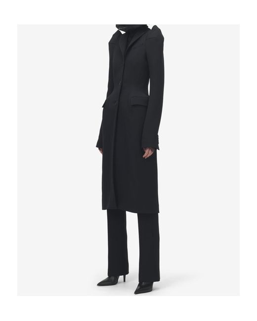 Alexander McQueen Black Wool-Blend Structured Coat