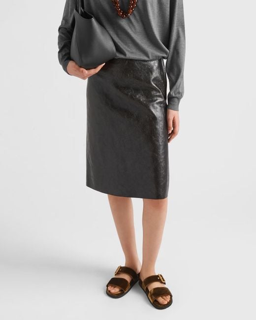 Prada Black A-Line Midi Skirt
