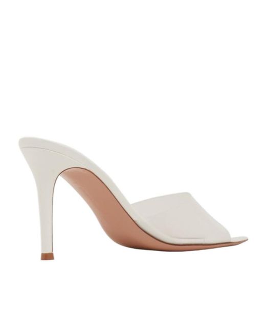 Gianvito Rossi White Logo High-Heeled Sandals