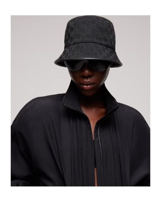 Gucci Black Gg Cotton Canvas Bucket Hat
