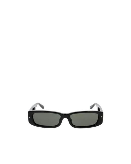 Linda Farrow White Rectangle Frame Sunglasses