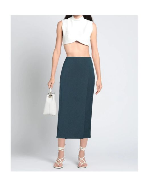 Tory Burch Blue Midi Skirt
