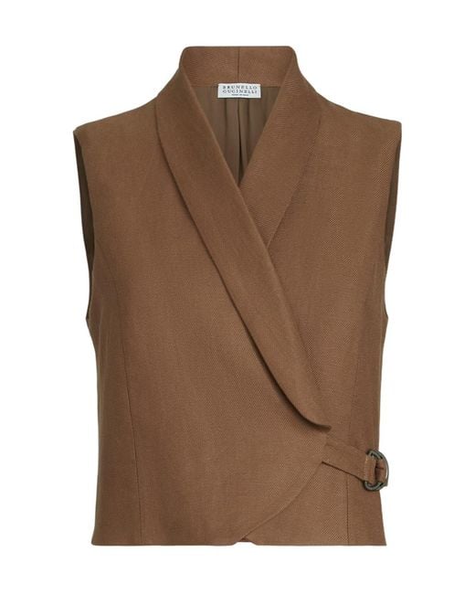 Brunello Cucinelli Brown Diagonal Vest