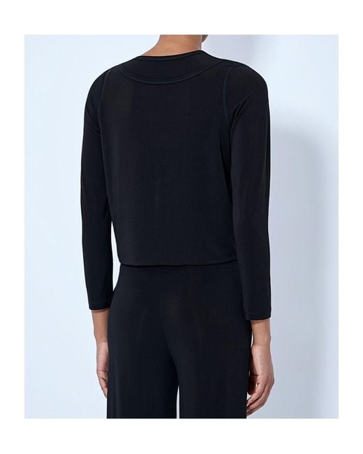 Issey Miyake Blue Long Sleeve Cropped Top