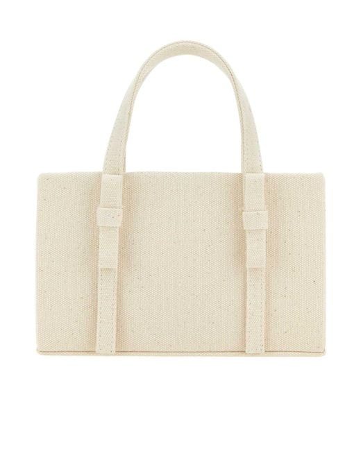 Kara Natural Chain-Linked Mini Top Handle Bag