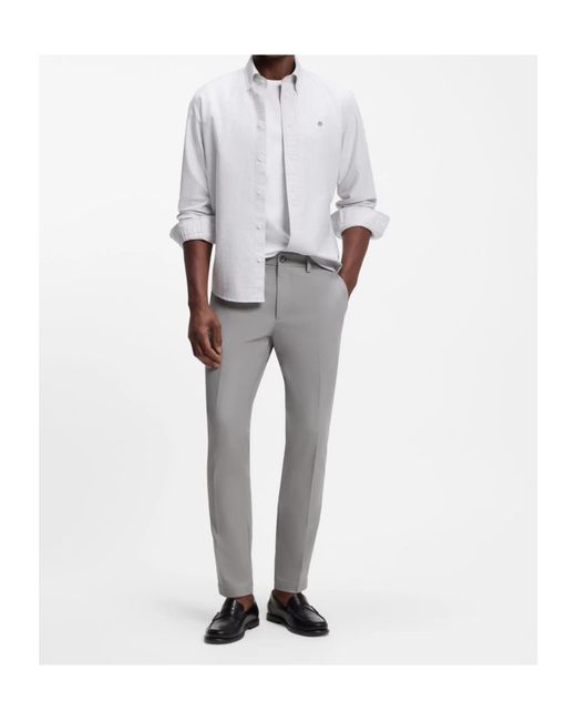 Boss Gray Belt Loop Casual Pants for men