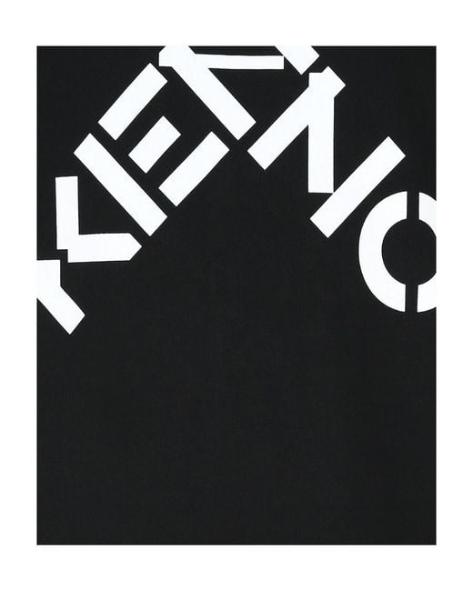 KENZO Black Crossed Logo Crew-Neck T-Shirt for men