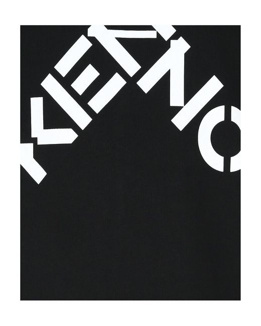 KENZO Black Crossed Logo Crew-Neck T-Shirt for men