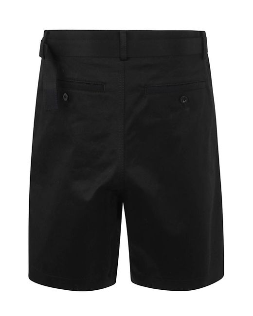 Sacai Black Wide-Leg Cotton Chino Shorts for men