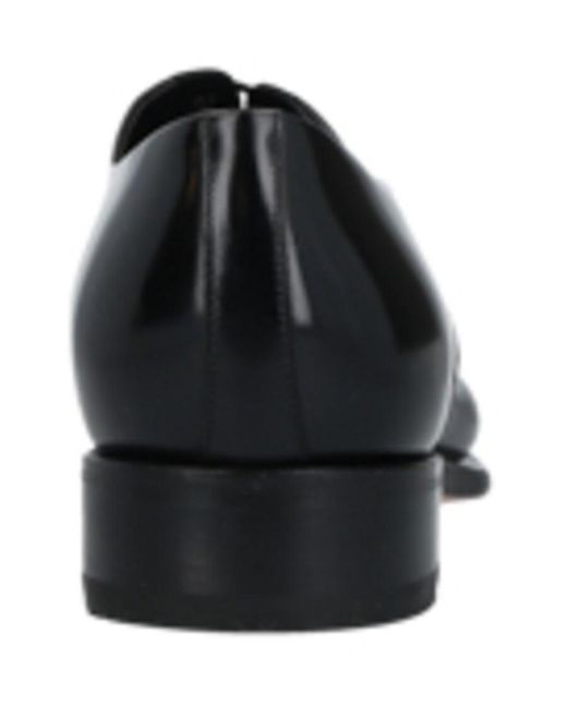 Santoni Black Oxford Lace-Up Shoes for men