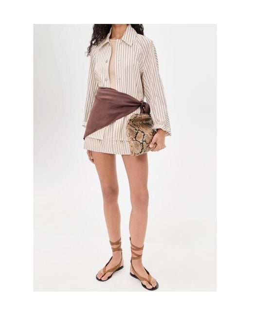 Rag & Bone White Striped Mini Skirt