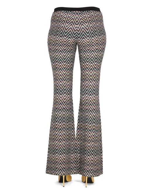 Missoni Gray Zigzag Wide-Leg Pants