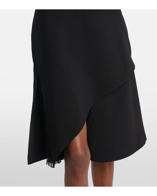 Courreges Black Infinity Asymmetric Crepe Minidress