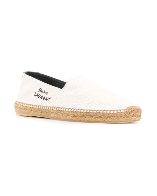 Saint Laurent Natural Logo Embroidered Slip-On Espadrilles for men