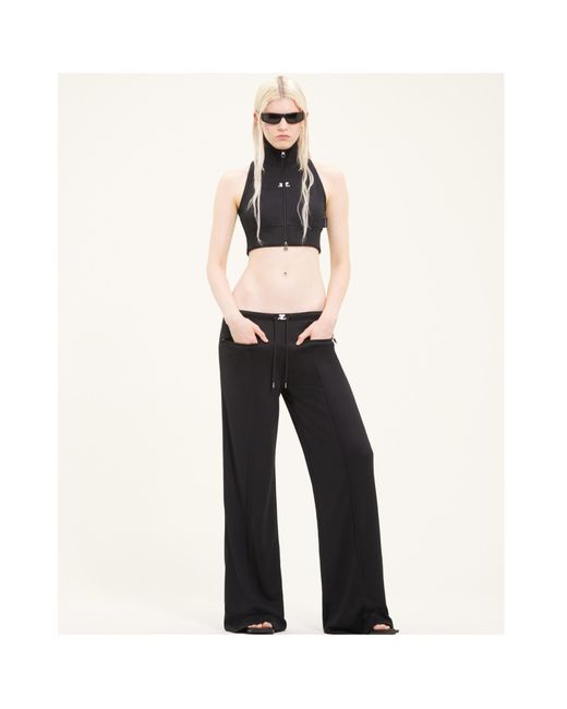 Courreges Black Courrèges Interlock Tracksuit Cropped Vest
