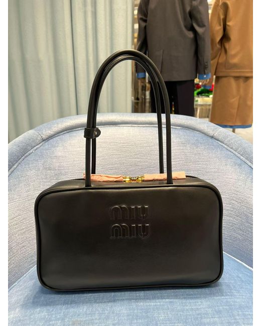 Miu Miu Black Beau Leather Top-Handle Bag