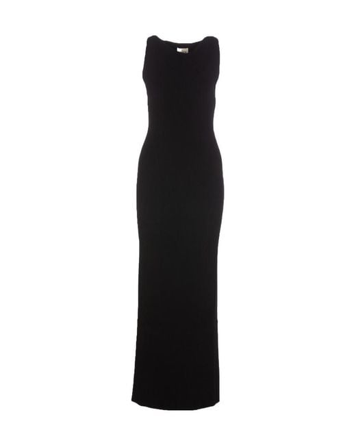 Khaite Black Crewneck Sleeveless Dress