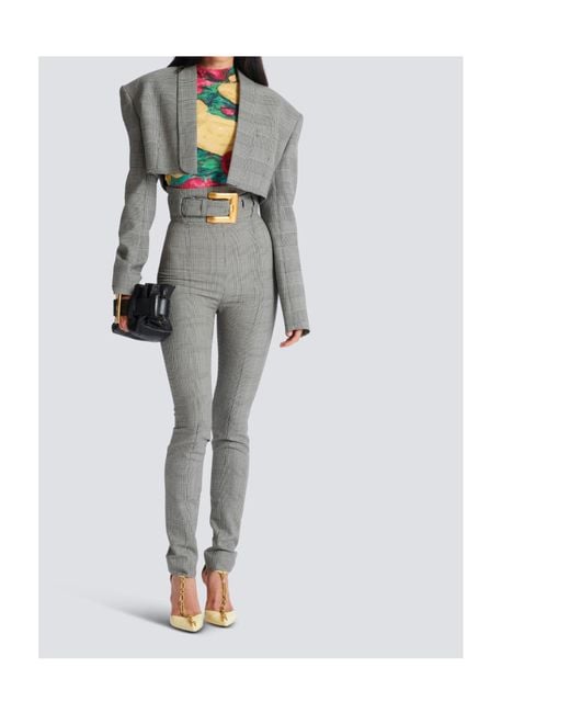 Balmain Gray Cropped Jacket