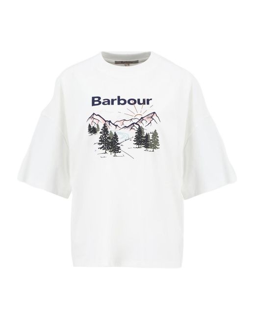 Barbour White Harper Graphic T-Shirt