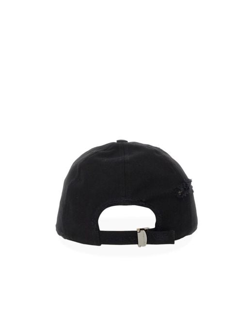 Dolce & Gabbana Black Logo-Plaque Distressed Baseball Cap for men