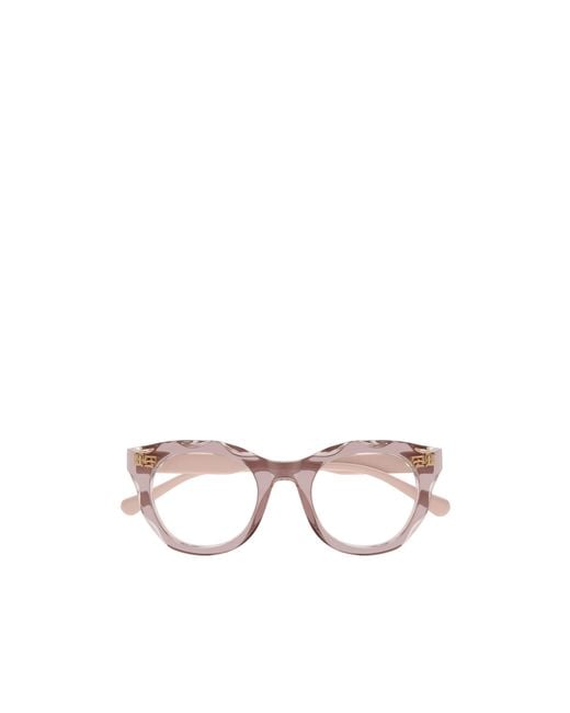 Chloé Pink Chloé Eyewear Oval-Frame Glasses