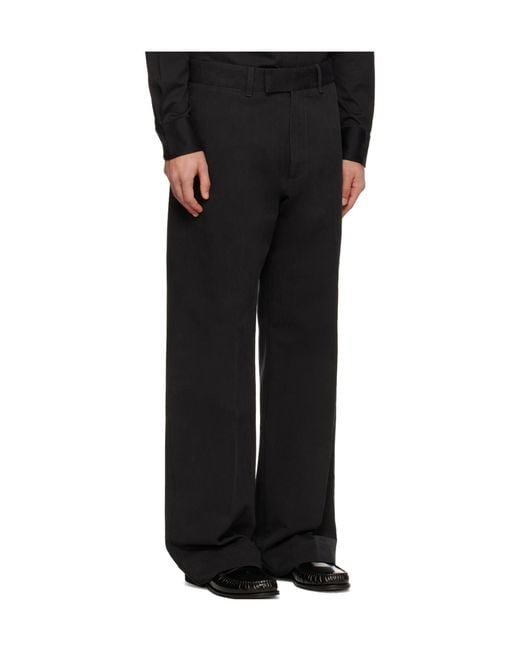Tom Ford Black Wide-Leg Casual Pants With Belt Loops for men