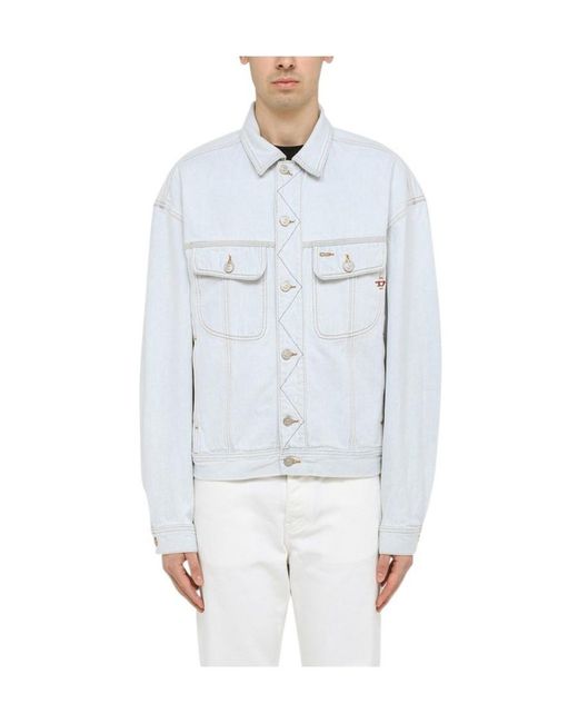 DIESEL Blue D-Lillo Buttoned Denim Jacket for men