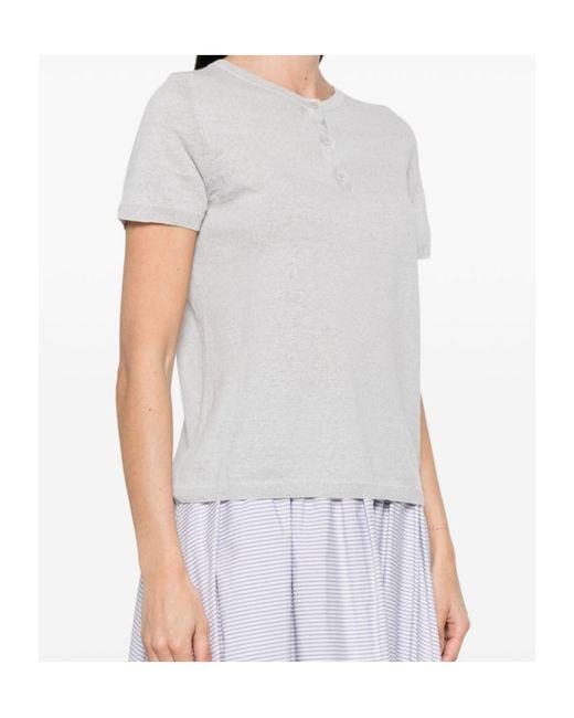 Baserange White Button Short-Sleeve T-Shirt