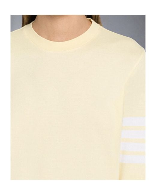Thom Browne Natural Round Neck Long-Sleeved T-Shirt