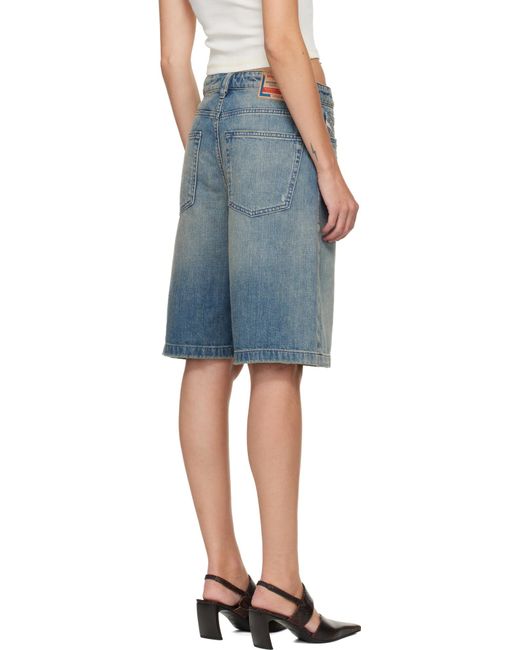 DIESEL Blue De-Sire Light-Wash Denim Shorts