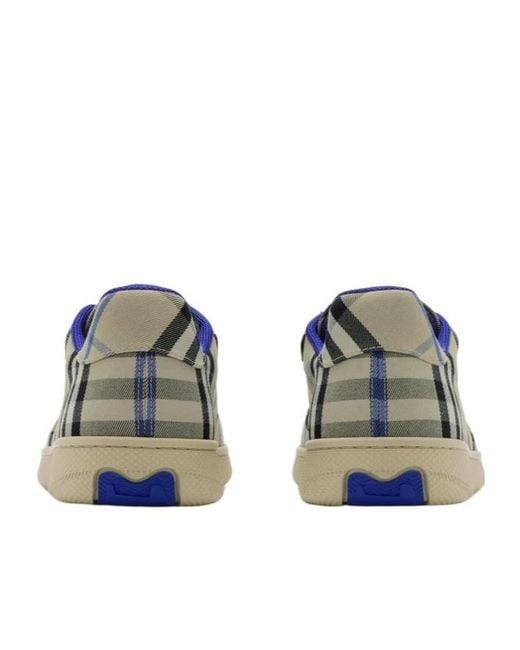 Burberry Green Terrace Checked Lace-Up Sneakers