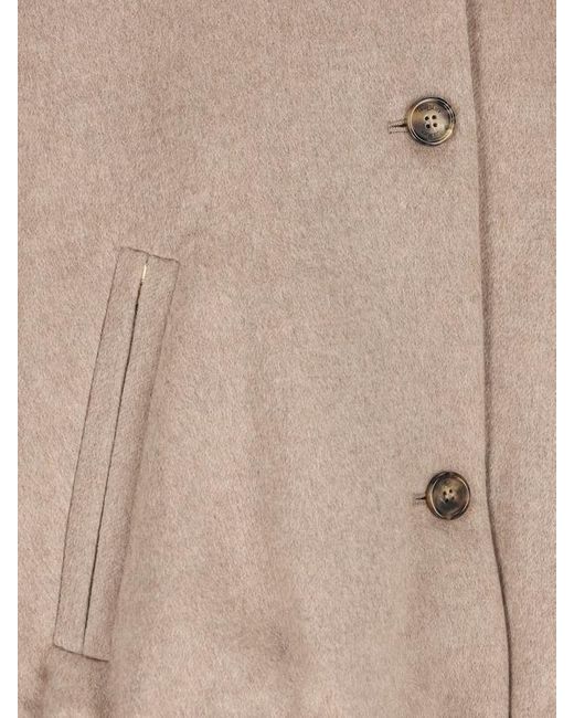 Max Mara Natural Leticia Button-Up Coat