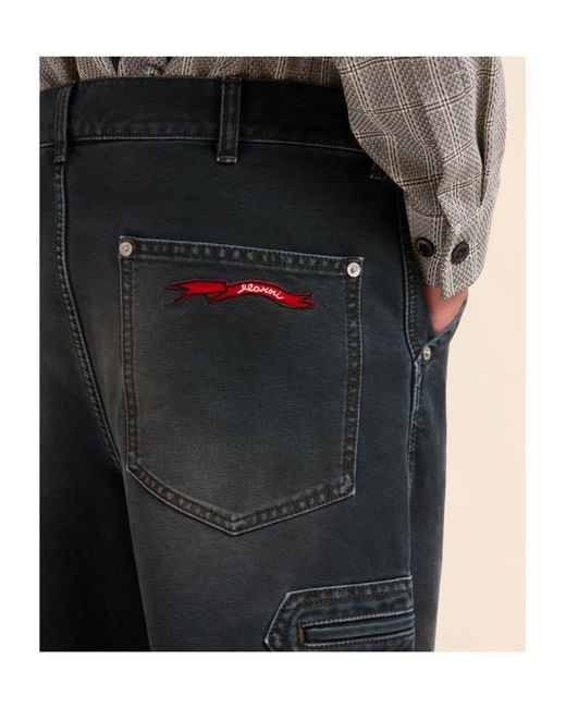 Marni Gray Flag Patch Trousers for men