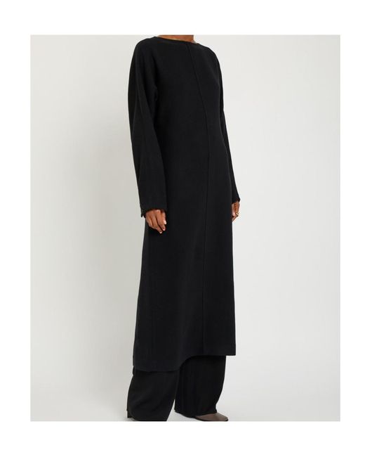 Studio Nicholson Black Cali Wool-Blend Midi Dress