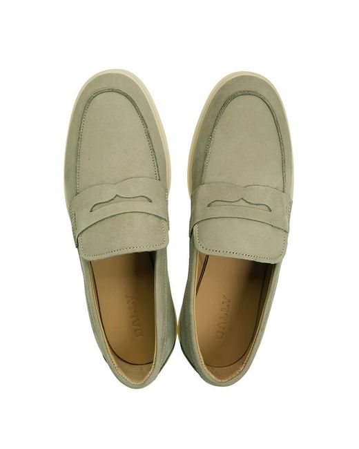 Bally Green Round-Toe Casual Shoes for men