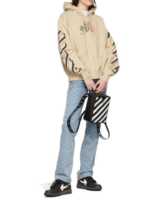 Off-White c/o Virgil Abloh Natural Arrows Logo Cotton Hoodie for men