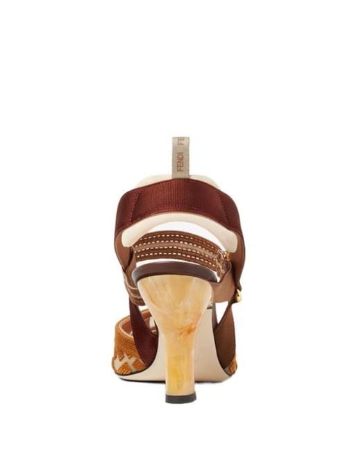 Fendi Brown Colibrì Ff High-Heel Slingback Pumps