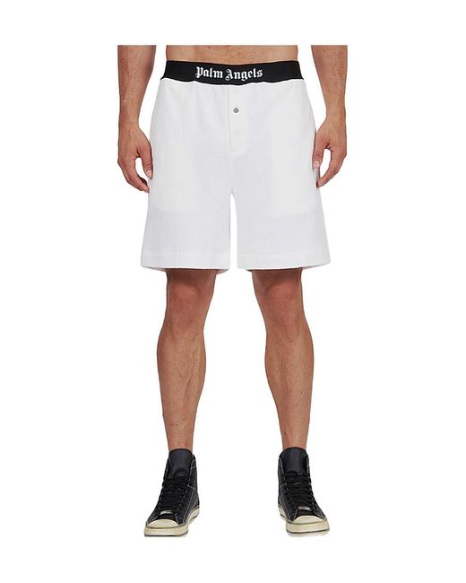 Palm Angels White Printed Boxer Shorts for men