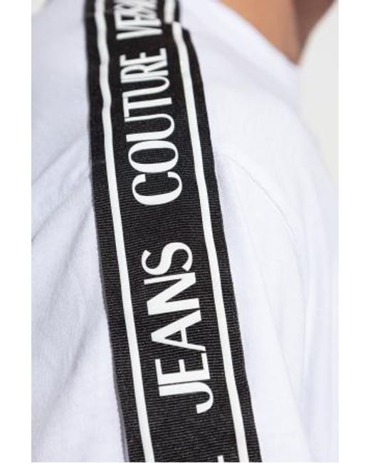 Versace Jeans White Couture Logo Print Crewneck T-Shirt for men