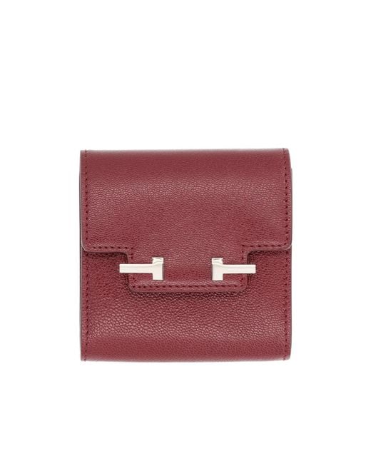 Tom Ford Red Foldover Top Wallet