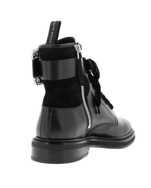 Roger Vivier Black Rhinestone Ankle Boots