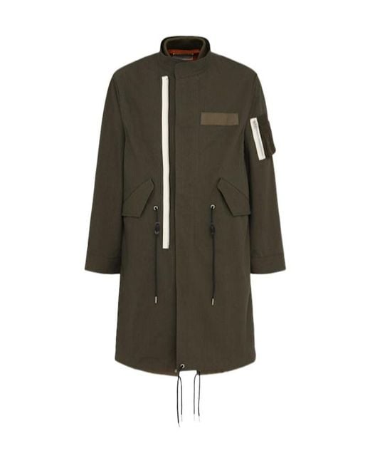 Sacai Green Ripstop Coat for men