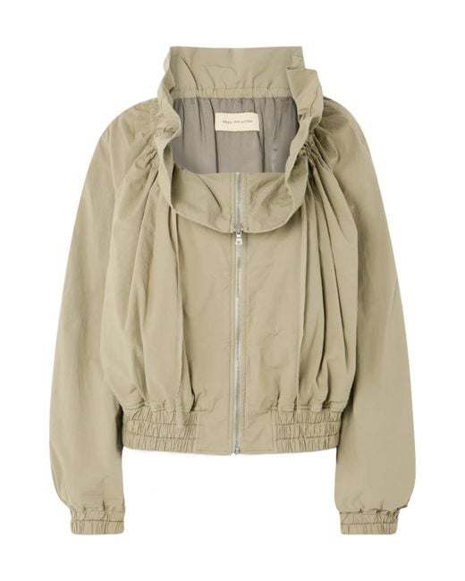 Dries Van Noten Natural Voly Ruffled Neck Jacket